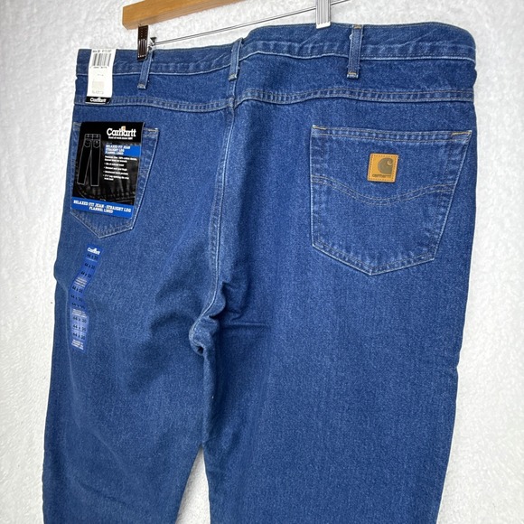 Carhartt Relaxed Fit Flannel Lined Jeans Mens 44x30 B172 DST NWT NOS Denim - Picture 10 of 12